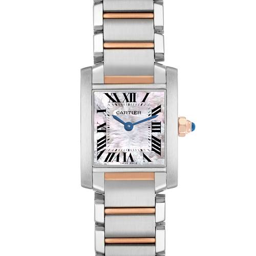Photo of Cartier Tank Francaise Small Steel Rose Gold Ladies Watch W51027Q4 Box Card