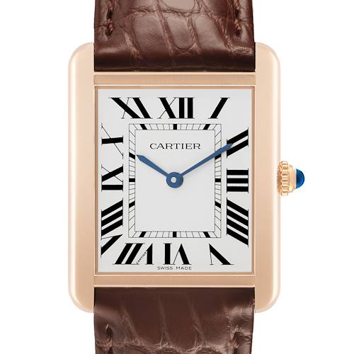 Photo of Cartier Tank Solo Large Rose Gold Mens Watch W5200025 Papers