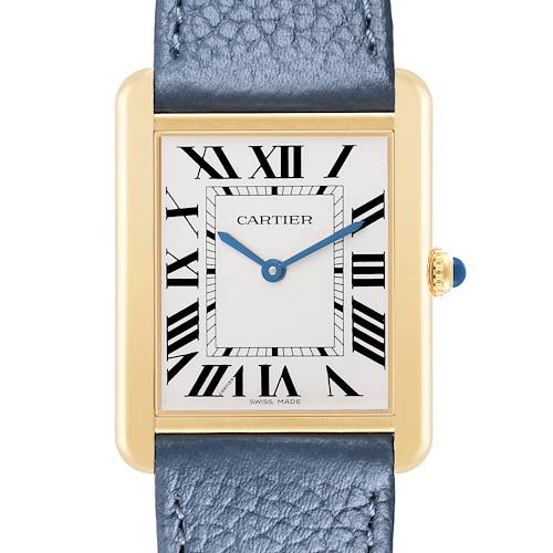 Photo of Cartier Tank Solo Yellow Gold Silver Dial Ladies Watch W5200004 Card