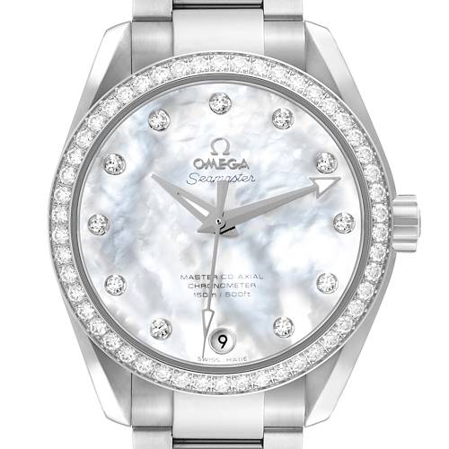 Photo of Omega Aqua Terra MOP Diamond Steel Mens Watch 231.15.39.21.55.001 Unworn