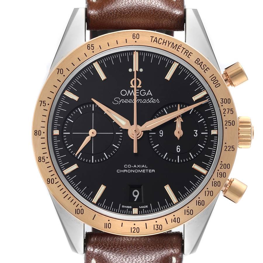 Omega Speedmaster Steel Rose Gold Watch 331.22.42.51.01.001 Box Card SwissWatchExpo