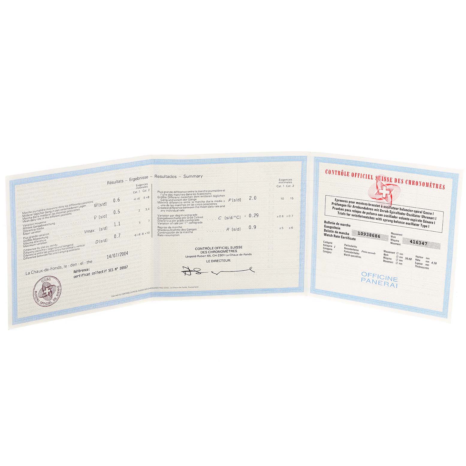 This image shows the authenticity and certification documents for the Panerai Luminor PAM00000 Men's Stainless Steel Black Dial PAM00000 Men's Stainless Steel Black Dial model watch.