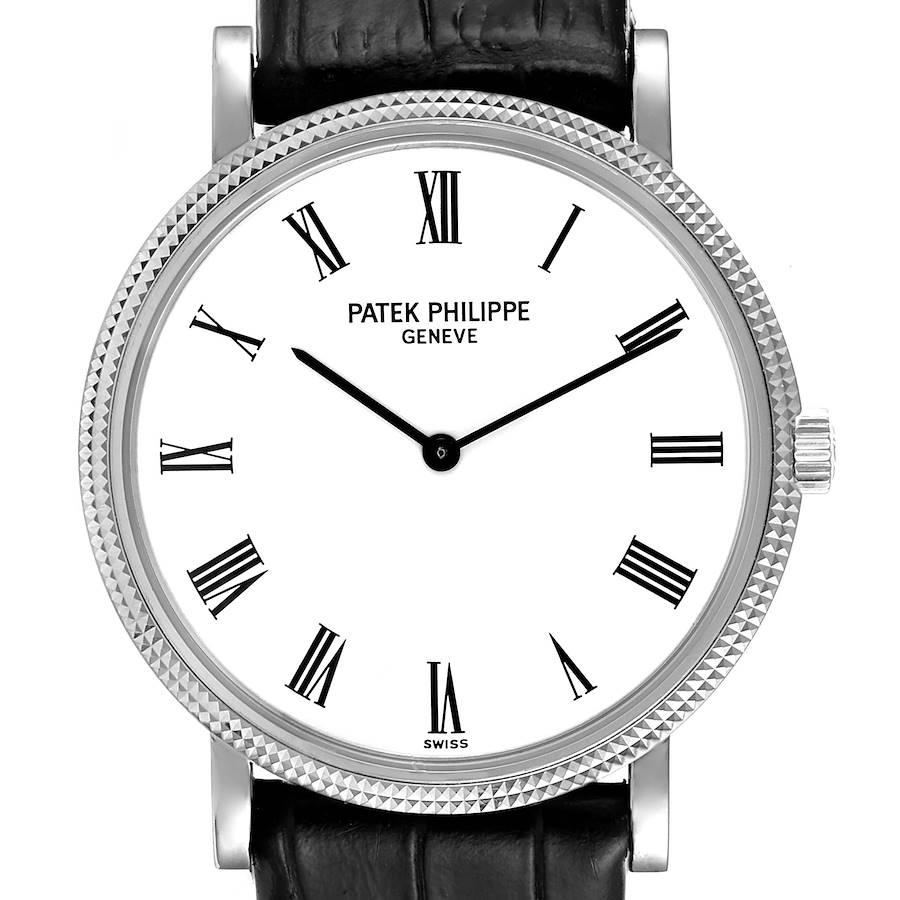 Patek Philippe Calatrava White Gold Automatic Mens Watch 5120 Box Papers SwissWatchExpo