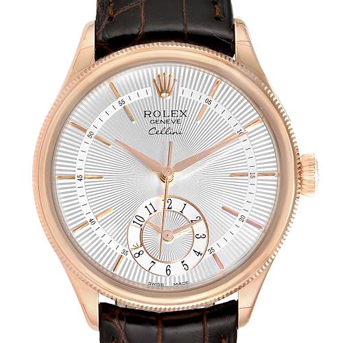 Photo of Rolex Cellini Dual Time Everose Rose Gold Automatic Mens Watch 50525 Unworn