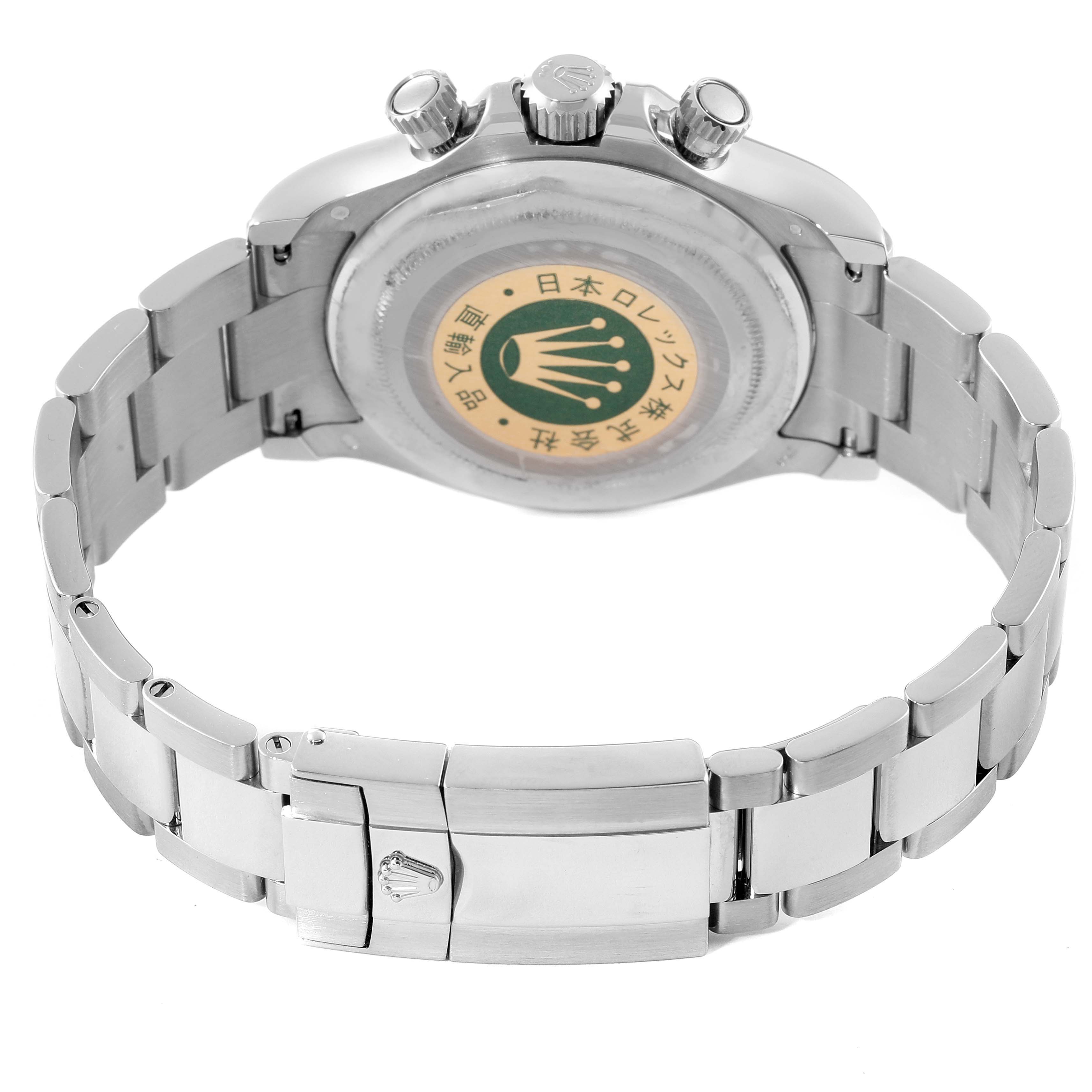 This image shows the back and bracelet of a Rolex Daytona 116509 Men
s White Gold Black Dial 116509 Men
s White Gold Black Dial watch, highlighting the clasp and case back.