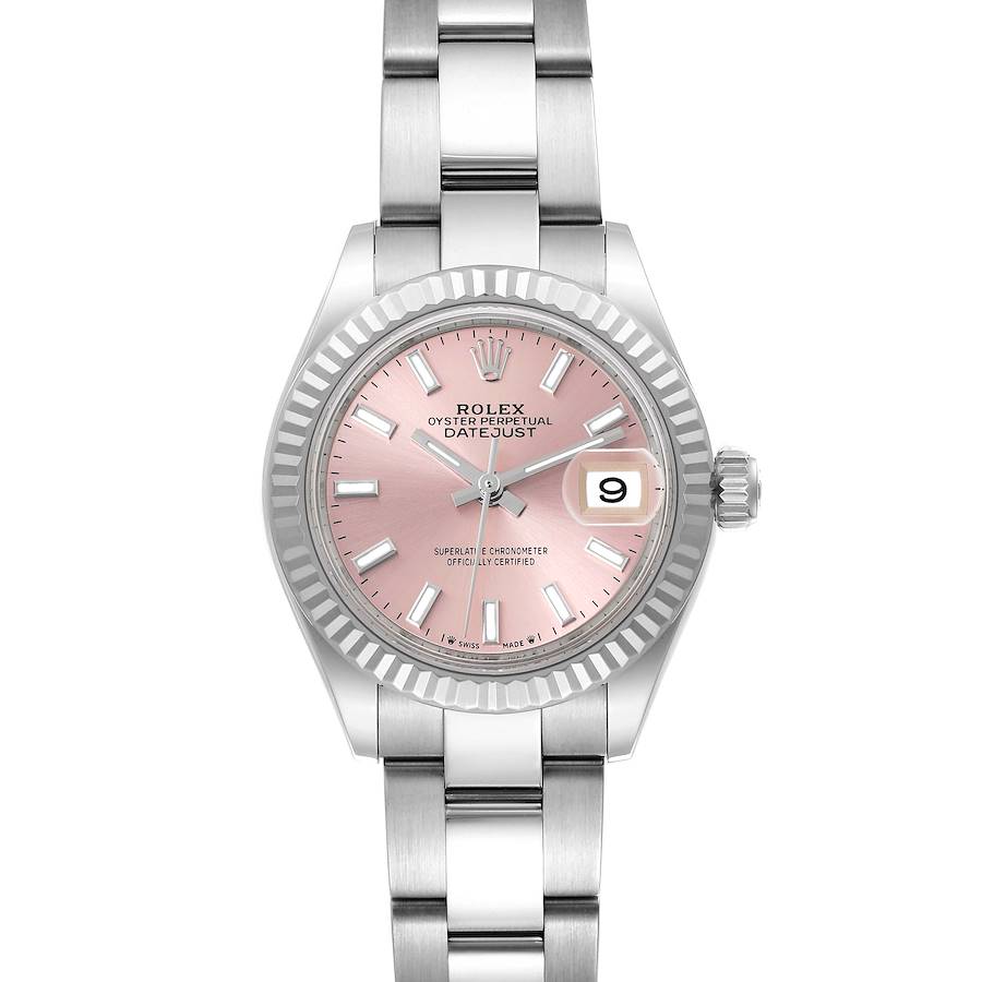 Rolex Datejust 28 Steel White Gold Pink Dial Ladies Watch 279174 Box Card SwissWatchExpo