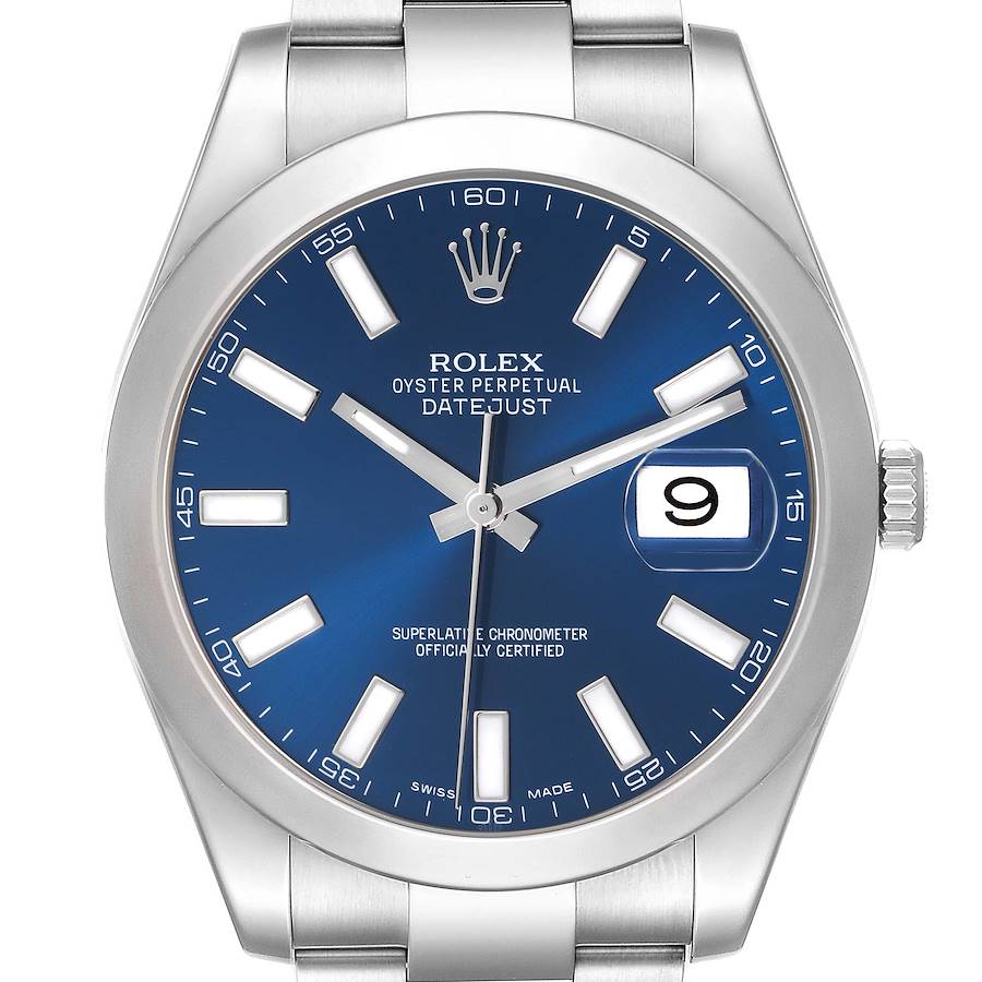 Rolex Datejust II 41mm Blue Dial Steel Mens Watch 116300 SwissWatchExpo