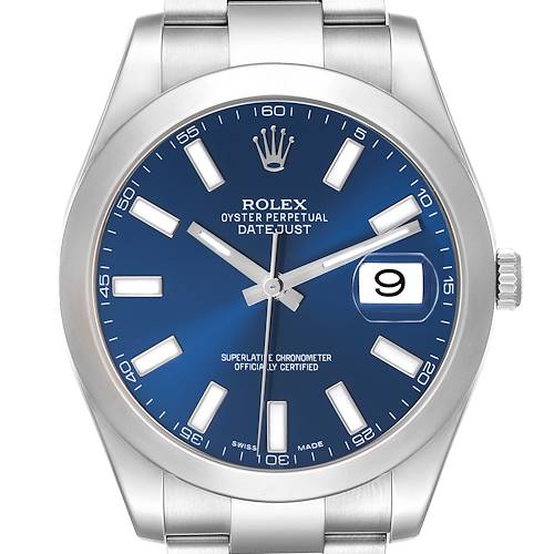 Photo of Rolex Datejust II 41mm Blue Dial Steel Mens Watch 116300