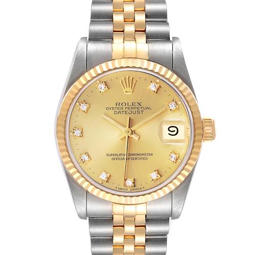 Photo of Rolex Datejust Midsize Steel Yellow Gold Diamond Ladies Watch 68273