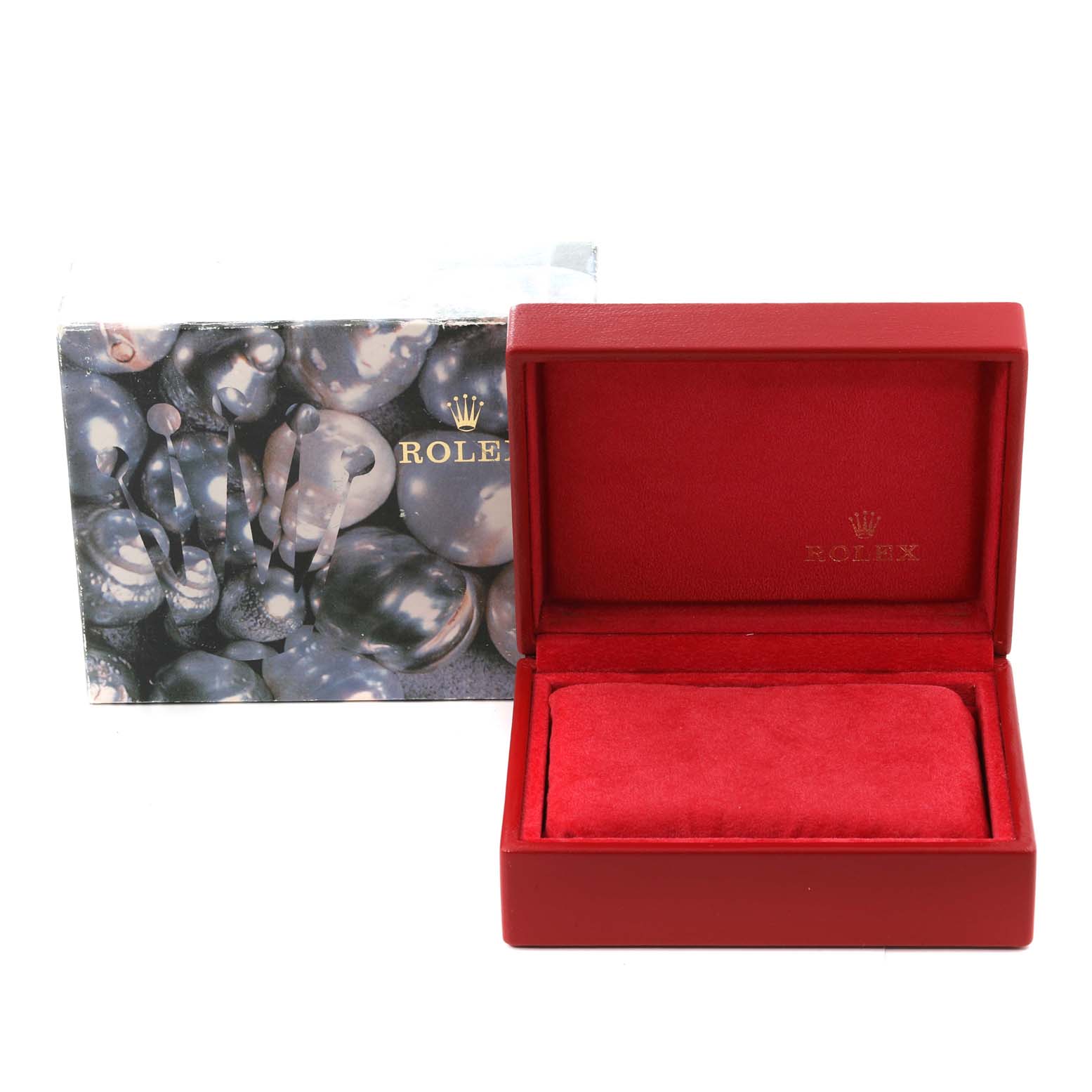 This image shows a box for a Rolex President 69178 Women's Yellow Gold Champagne Dial 69178 Women's Yellow Gold Champagne Dial model watch, with the box open and the outer box visible behind it.