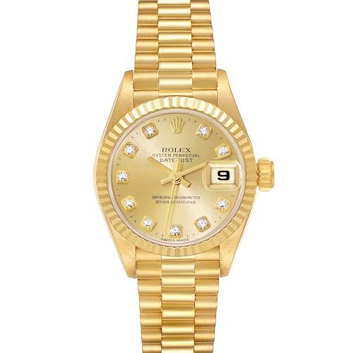 Photo of Rolex Datejust President Yellow Gold Diamond Dial Ladies Watch 69178