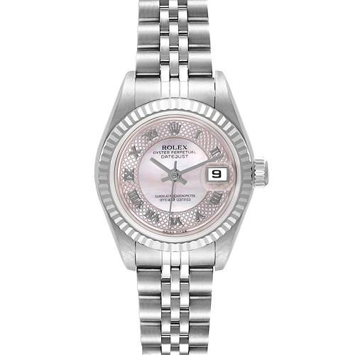 Photo of Rolex Datejust Steel White Gold Decorated MOP Dial Ladies Watch 79174 Box Papers