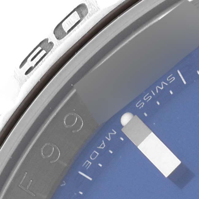 The image shows a close-up angle of a Rolex Datejust 116264 Men's Stainless Steel Blue Dial 116264 Men's Stainless Steel Blue Dial watch, highlighting the bezel, part of the dial, and the "Swiss Made" text.