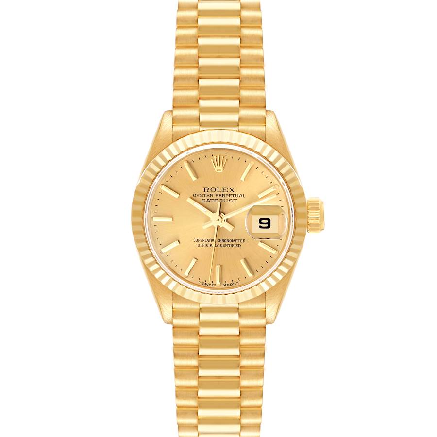 Rolex President Yellow Gold Champagne Dial Ladies Watch 69178 Box Papers SwissWatchExpo