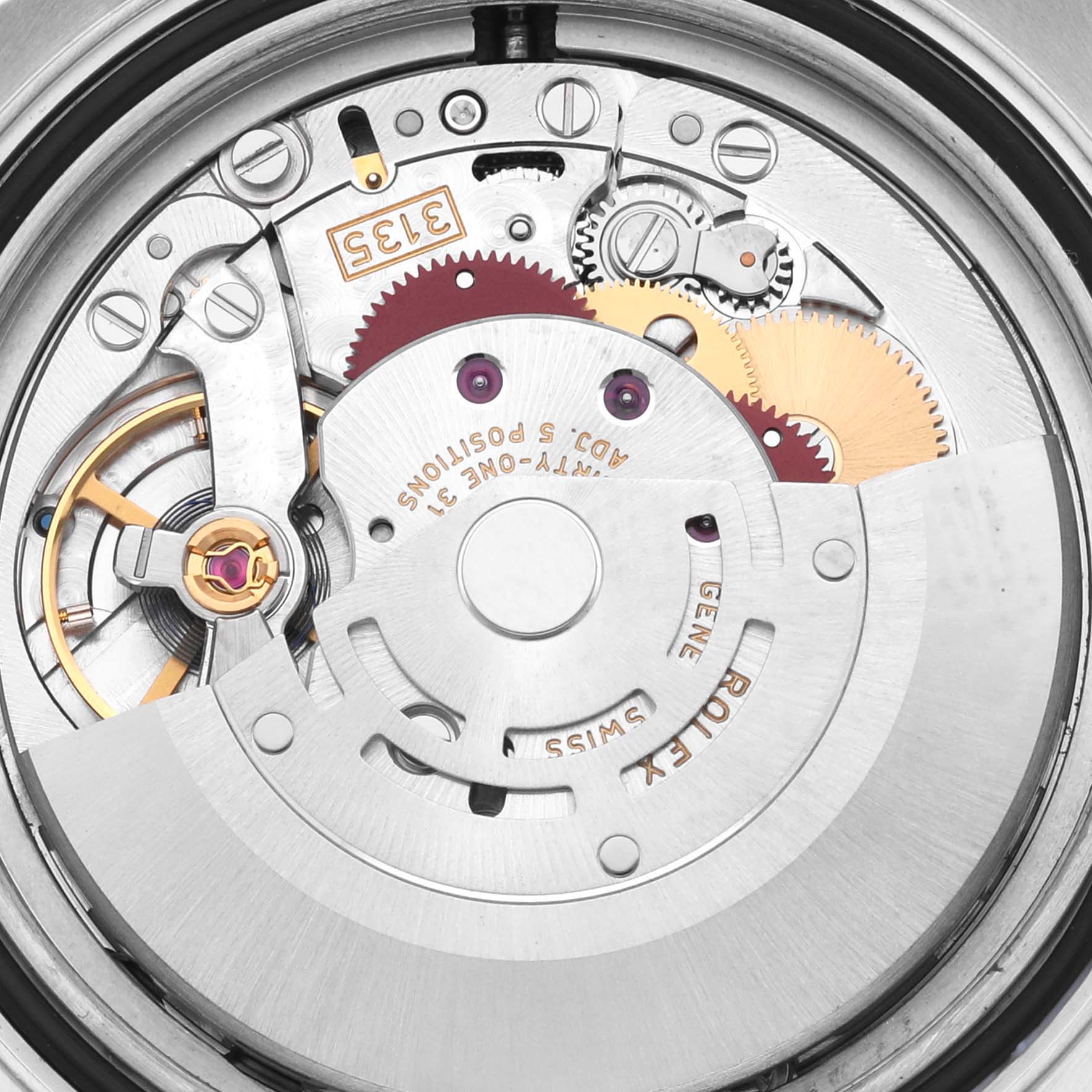 The image shows a close-up of the Yacht-Master Rolex’s internal movement components.