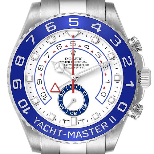 Photo of Rolex Yachtmaster II 44 Blue Cerachrom Bezel Steel Mens Watch 116680