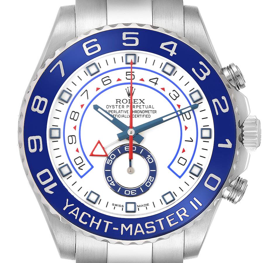 Rolex Yachtmaster II 44 Blue Cerachrom Bezel Steel Mens Watch 116680 Box Card SwissWatchExpo