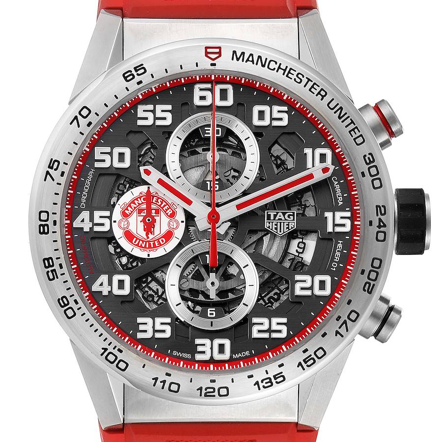 TAG Heuer Carrera Manchester United LE Steel Mens Watch CAR201M Box Card SwissWatchExpo