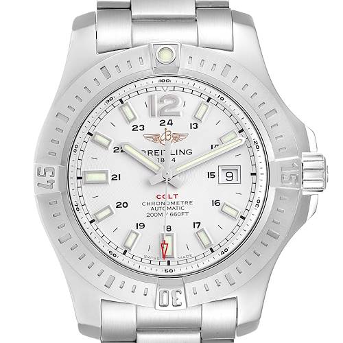 Photo of Breitling Colt White Dial Automatic Steel Mens Watch A17388 Box Card