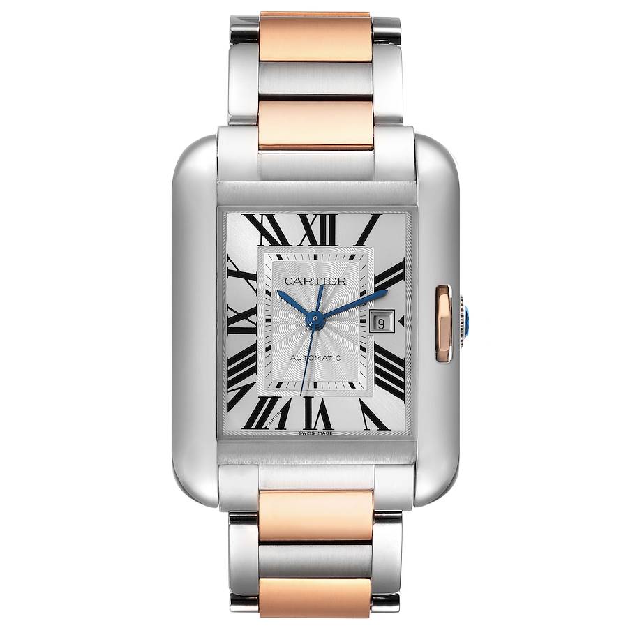 Cartier Tank Anglaise Large Steel Rose Gold Mens Watch W5310037