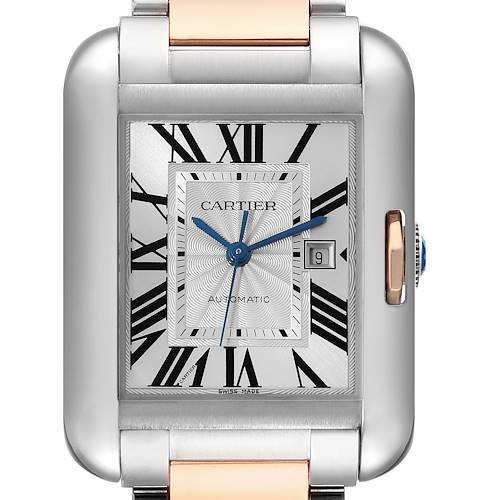 Photo of Cartier Tank Anglaise Large Steel Rose Gold Mens Watch W5310037 Box Papers