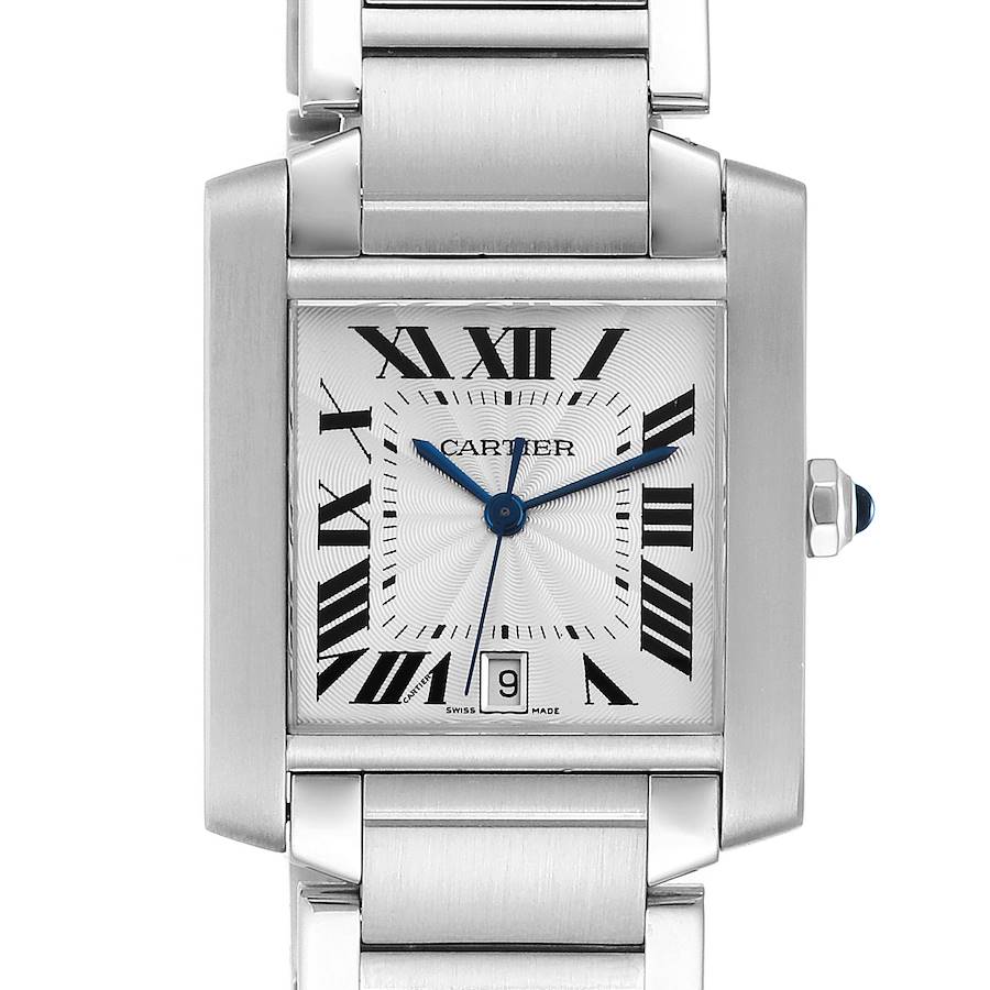 Cartier Tank Francaise Silver Dial Automatic Steel Mens Watch W51002Q3 SwissWatchExpo