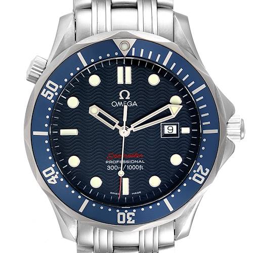 Photo of Omega Seamaster Bond 300M Blue Wave Dial Mens Watch 2221.80.00 Box Card