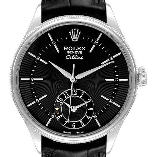 Photo of Rolex Cellini Dual Time White Gold Black Dial Automatic Mens Watch 50529