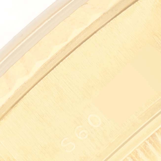 This is a close-up image of the inner clasp of a Rolex President 69178 Women's Yellow Gold Champagne Dial 69178 Women's Yellow Gold Champagne Dial model watch.
