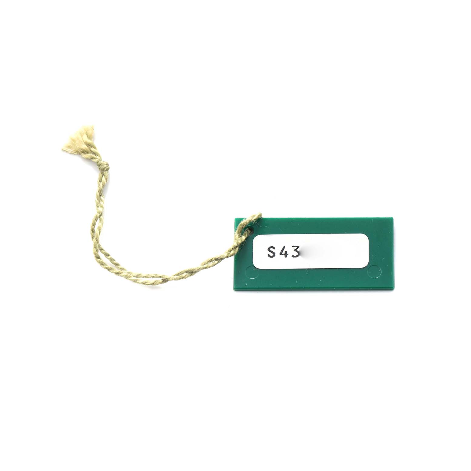 The image shows a green tag with a string, typically used for a Rolex Datejust 69173 Women
s Steel and Gold (two tone) Champagne Dial watch accessory.