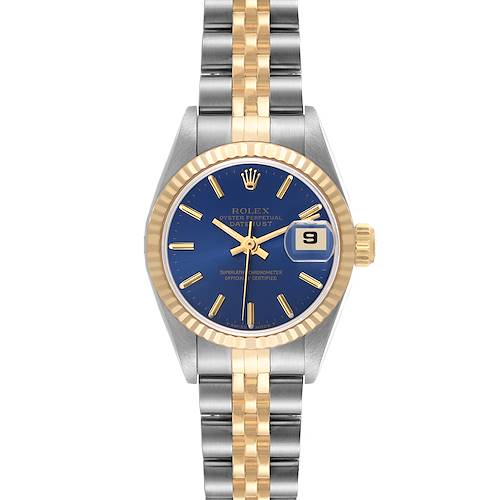 Photo of Rolex Datejust Steel Yellow Gold Blue Dial Ladies Watch 69173