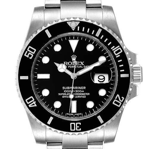 Photo of Rolex Submariner Black Dial Ceramic Bezel Steel Mens Watch 116610