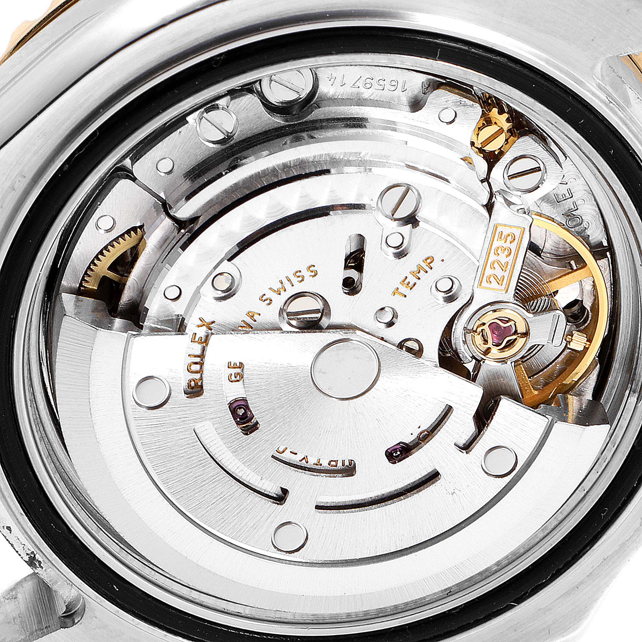 The image shows the intricate internal movement mechanism of the Rolex Yacht-Master 169623 Women's Steel and Gold (two tone) White Dial 169623 Women's Steel and Gold (two tone) White Dial watch.