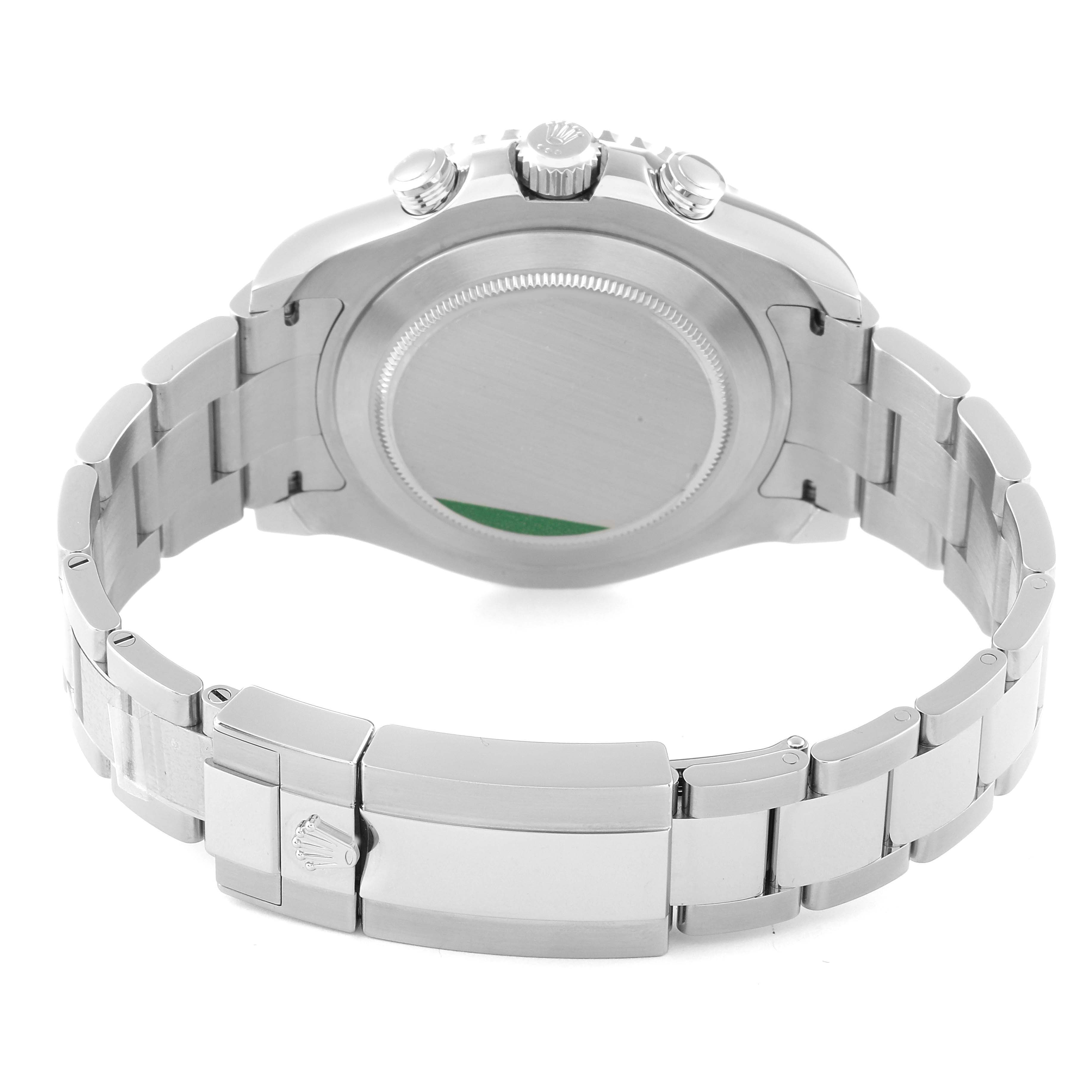 The image shows the back and clasp of the Rolex Yacht-Master 116680 Men's Stainless Steel White Dial 116680 Men's Stainless Steel White Dial watch from a rear angle.