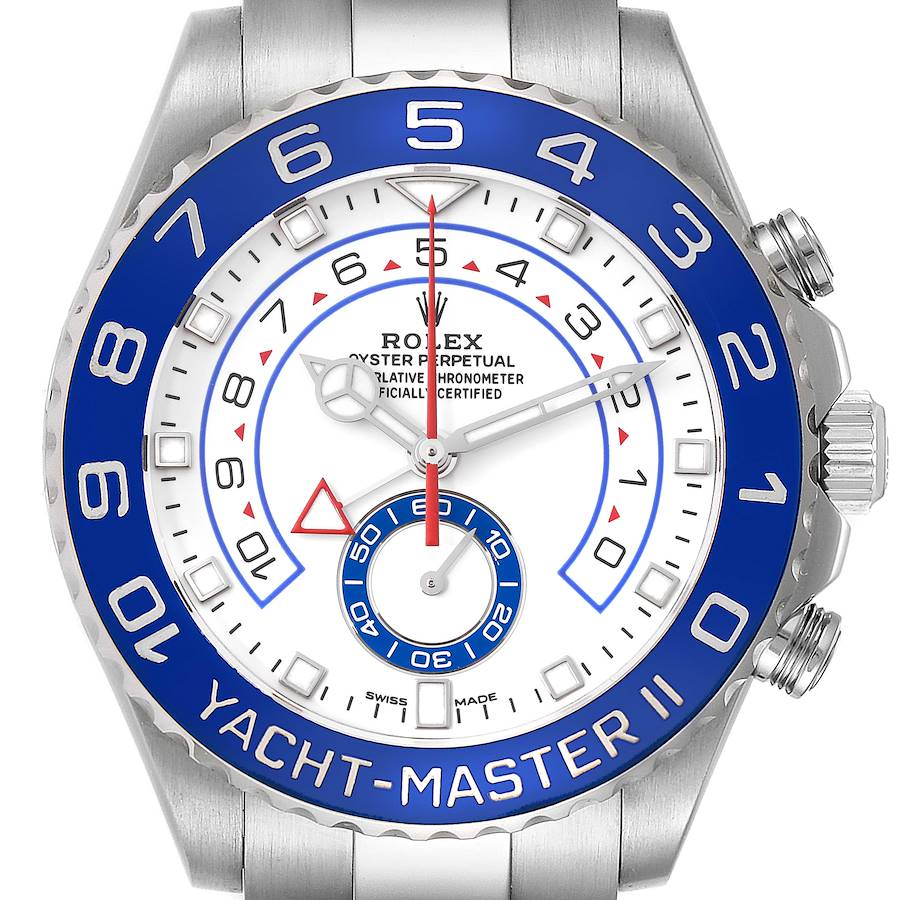 Rolex Yachtmaster II 44 Blue Cerachrom Bezel Steel Mens Watch 116680 Box Card SwissWatchExpo