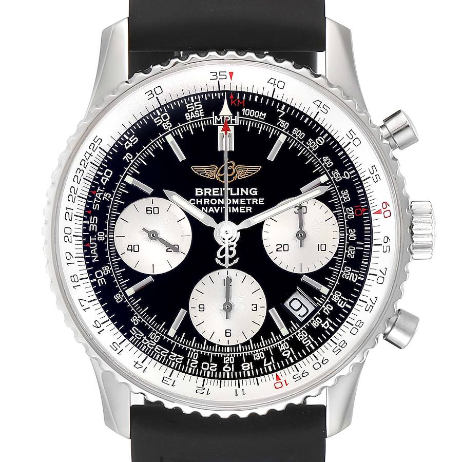Breitling Navitimer Black Dial Chronograph Steel Mens Watch A23322 SwissWatchExpo