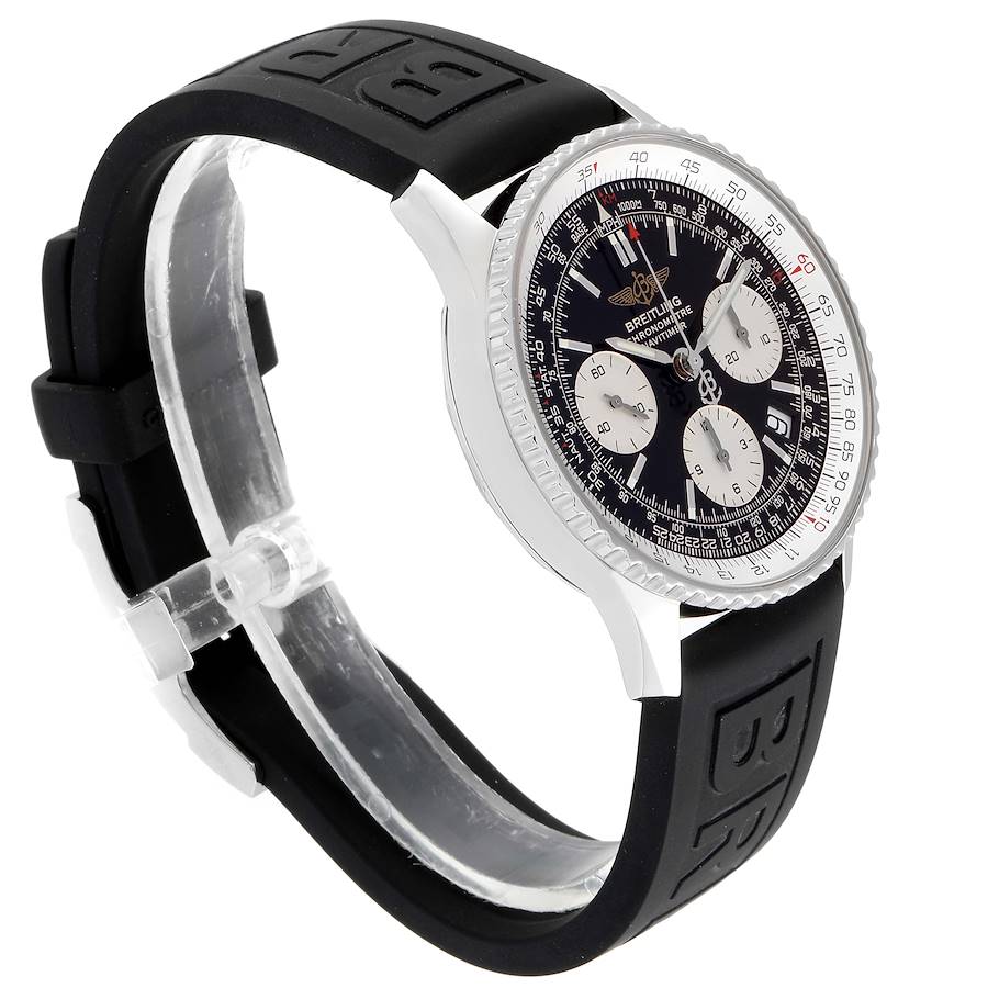 Breitling Navitimer Black Dial Chronograph Steel Mens Watch 3322 Swisswatchexpo