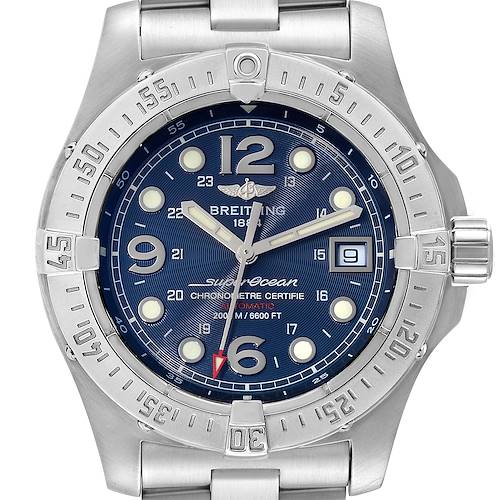Photo of Breitling Superocean Steelfish Blue Dial Steel Mens Watch A17390 Box Papers