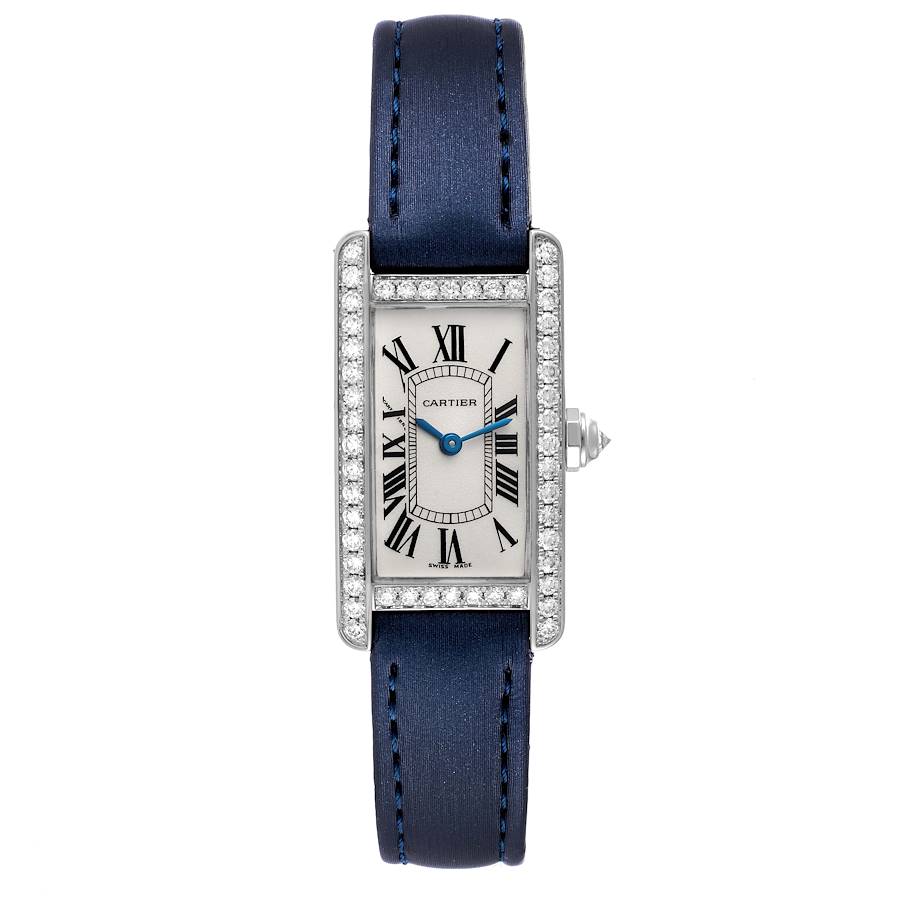 Cartier Tank Americaine White Gold Diamond Ladies Watch WB7018L1