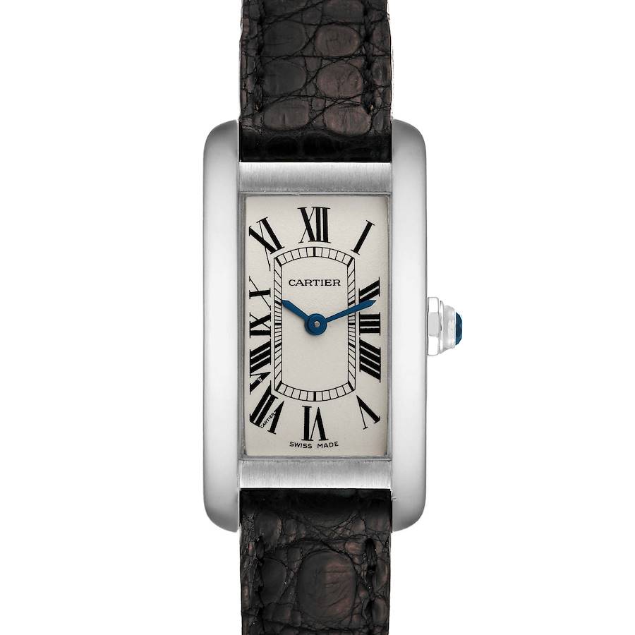 Cartier Tank Americaine White Gold Silver Dial Ladies Watch W2601956 SwissWatchExpo
