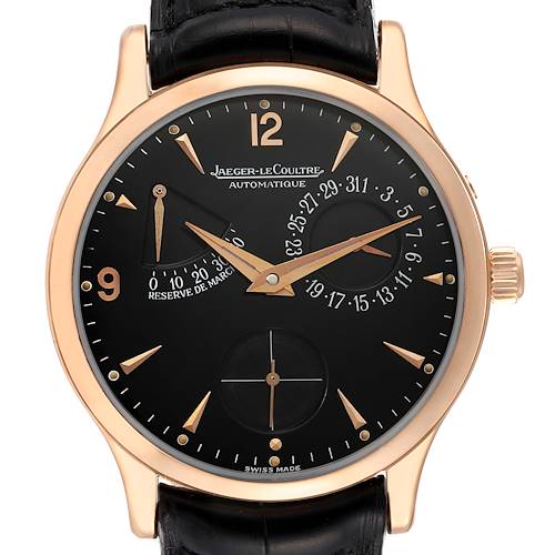 Photo of Jaeger LeCoultre Master Reserve De Marche Rose Gold Mens Watch 140.2.93 Box Papers