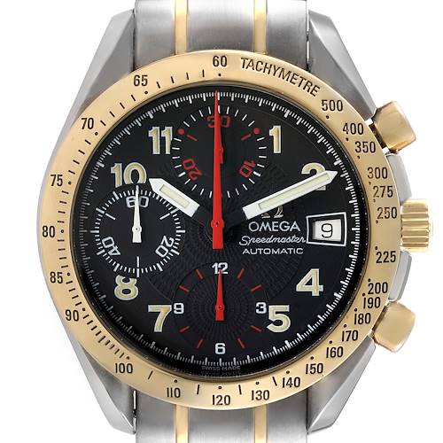 Photo of Omega Speedmaster Mark 40 Steel Yellow Gold Automatic Watch 3313.53.00 Card