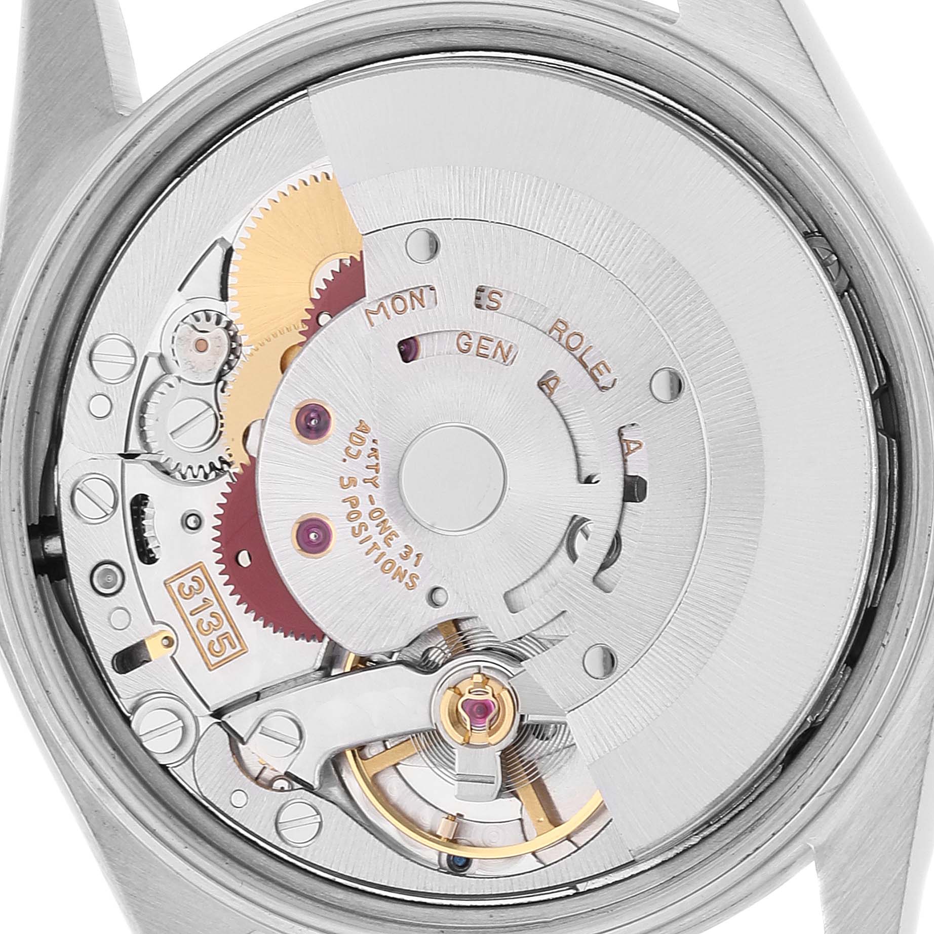 This image shows a close-up of the movement mechanism of a Rolex Date 15200 Men
s Stainless Steel Black Dial 15200 Men
s Stainless Steel Black Dial model watch.