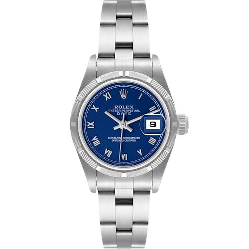 Photo of Rolex Date Blue Dial Steel Ladies Watch 69190