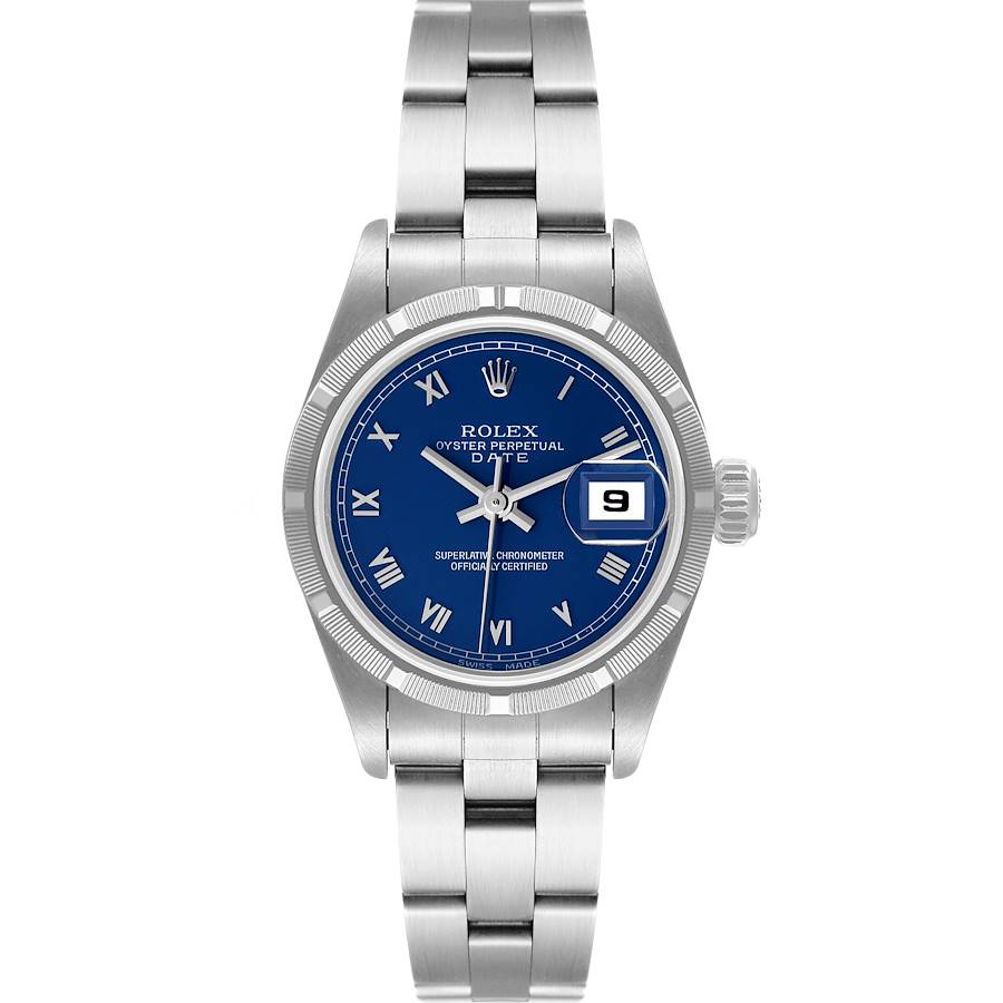 Rolex Date Blue Dial Steel Ladies Watch 69190 SwissWatchExpo