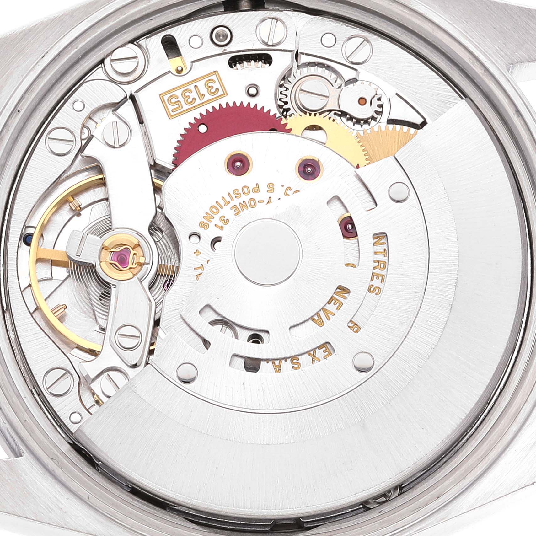 This image shows the internal movement mechanism of a Rolex Date 15200 Men
s Stainless Steel White Dial 15200 Men
s Stainless Steel White Dial watch.