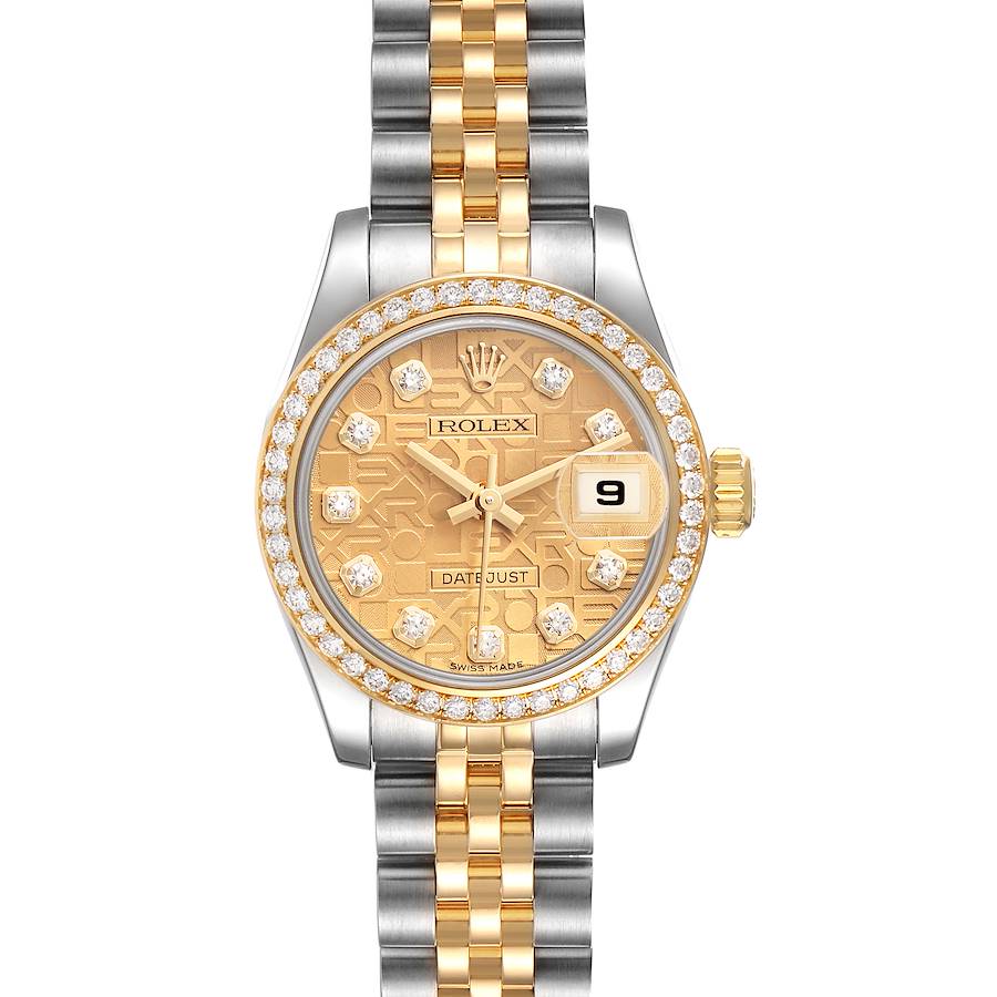 Rolex Datejust 26 Steel Yellow Gold Diamond Ladies Watch 179383 Box Card SwissWatchExpo