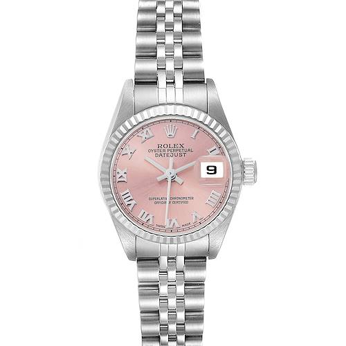 Photo of Rolex Datejust Steel White Gold Salmon Roman Dial Ladies Watch 79174