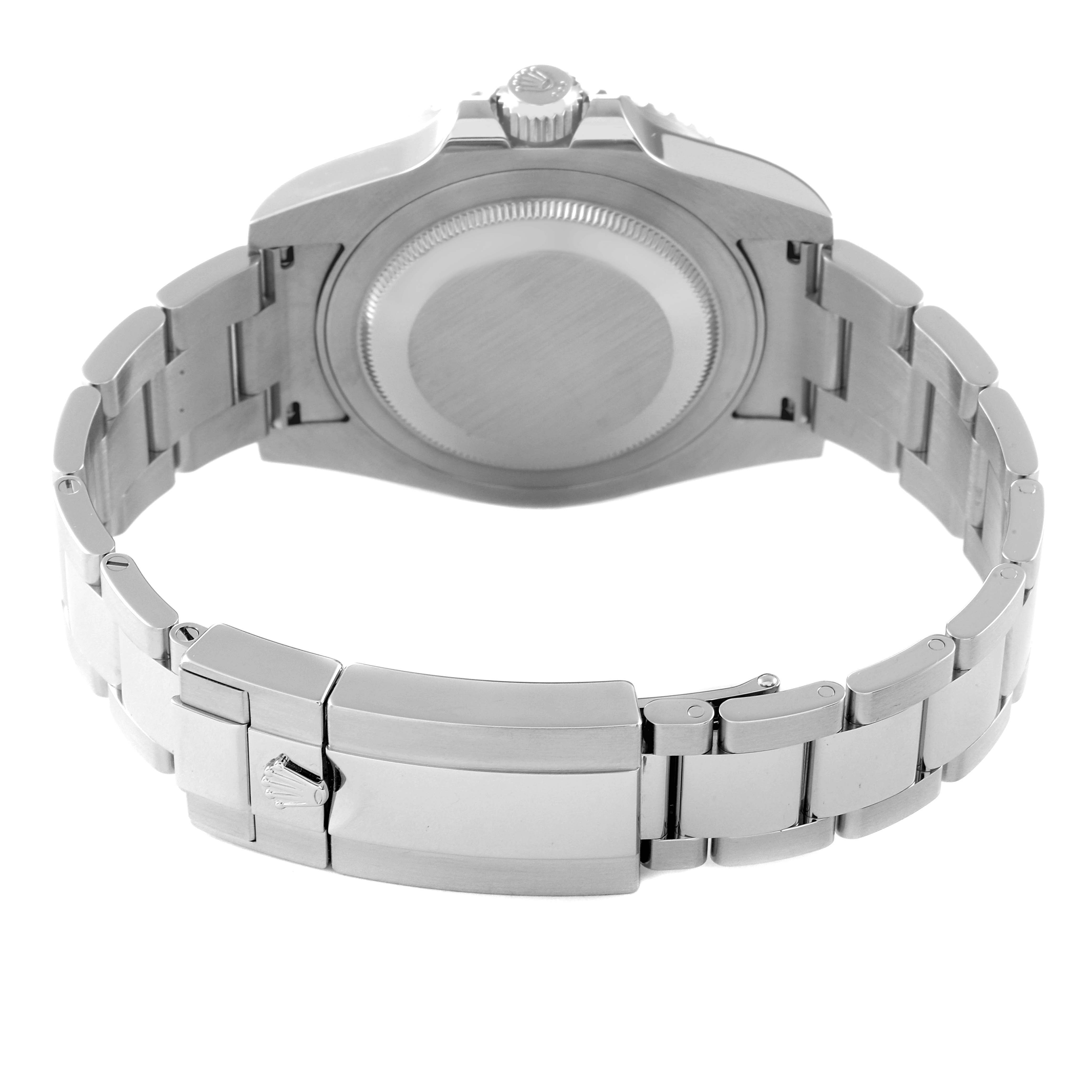 This image shows the back case and bracelet clasp of a Rolex GMT-Master 116710 Men
s Stainless Steel Black Dial 116710 Men
s Stainless Steel Black Dial watch.