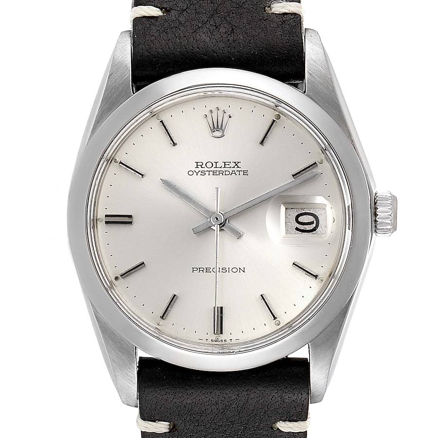 Rolex OysterDate Precision Domed Bezel Steel Vintage Mens Watch 6694 SwissWatchExpo